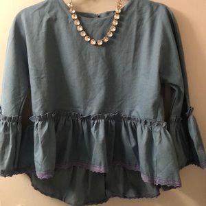 Jean peplum shirt
